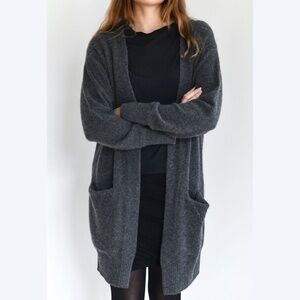 UNIQLO Wool Cardigan Long Sleeve One Button Hoodie Pockets